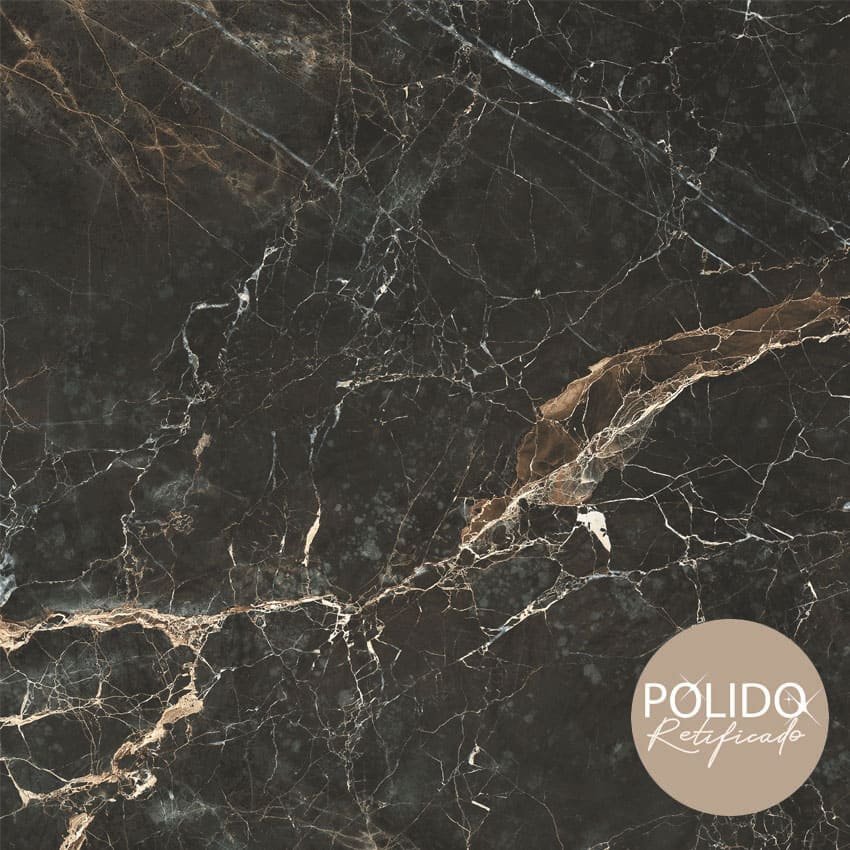 PISO SEMIGRES POLIDO 66X66 IMPERIUM DARK CERAMICA FORMIGRES - CX 2,18 M²