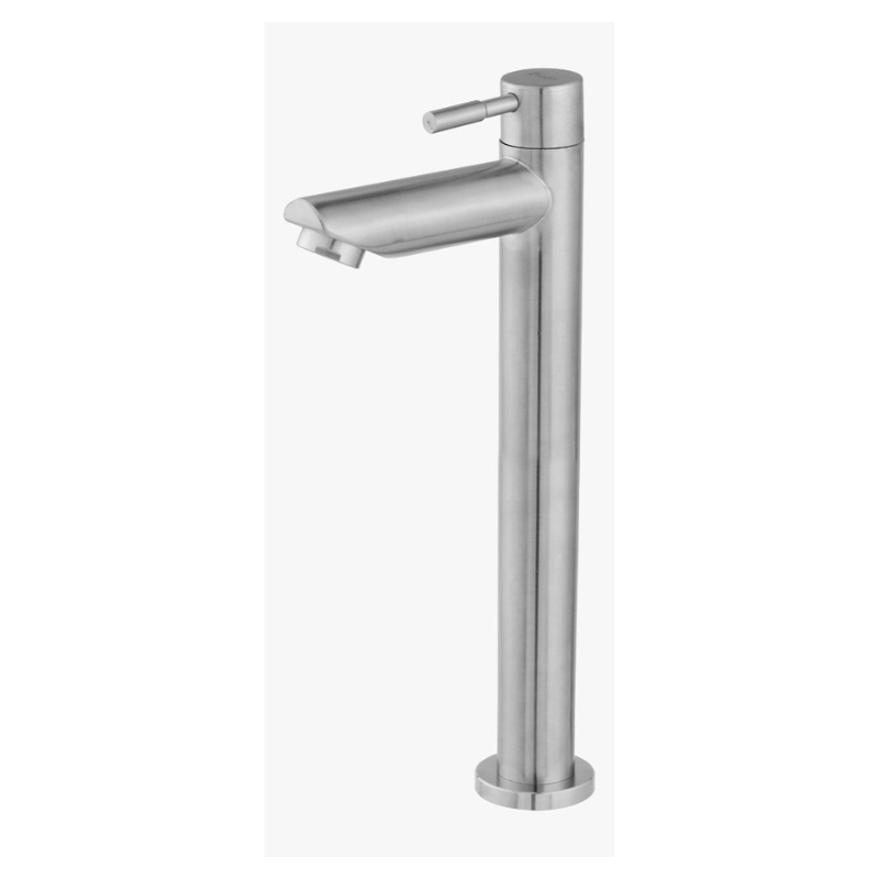 TORNEIRA LAVATÓRIO BICA ALTA AÇO INOX 1/4 VOLTA - CÓD. 1045 - METAIS LEÃO
