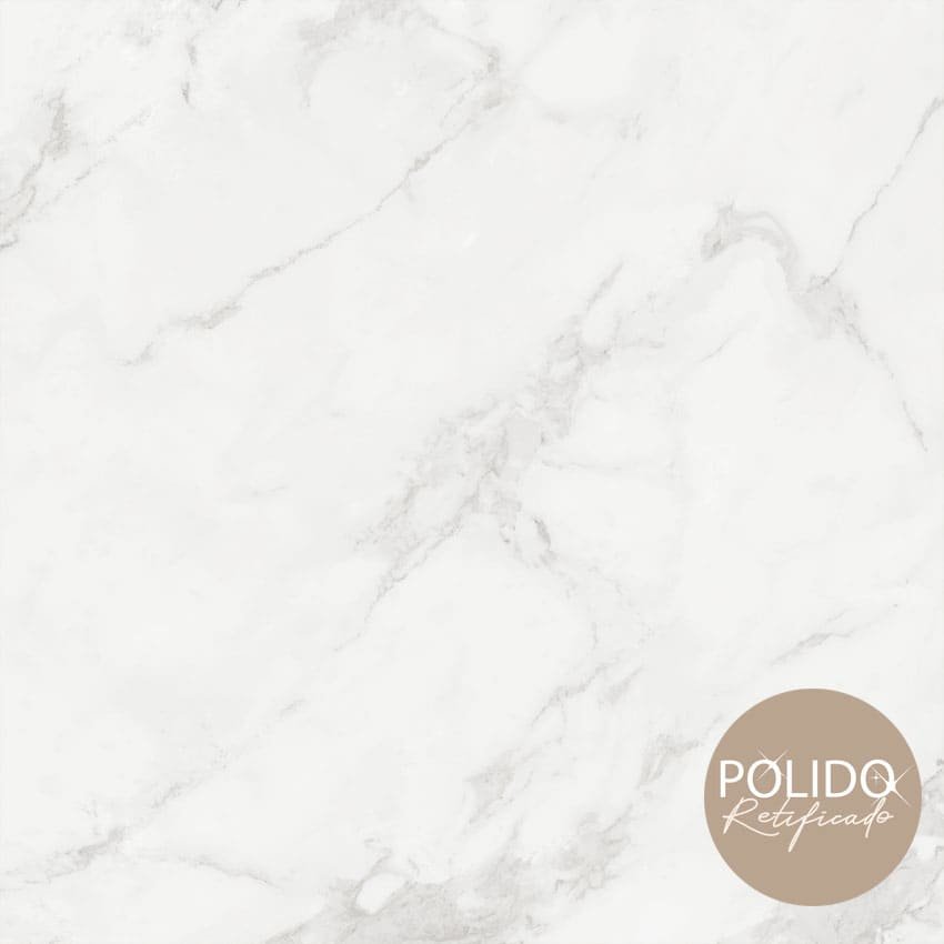 PISO SEMIGRES POLIDO 88X88 CARRARA CINZA CERAMICA FORMIGRES - CX 2,32M²