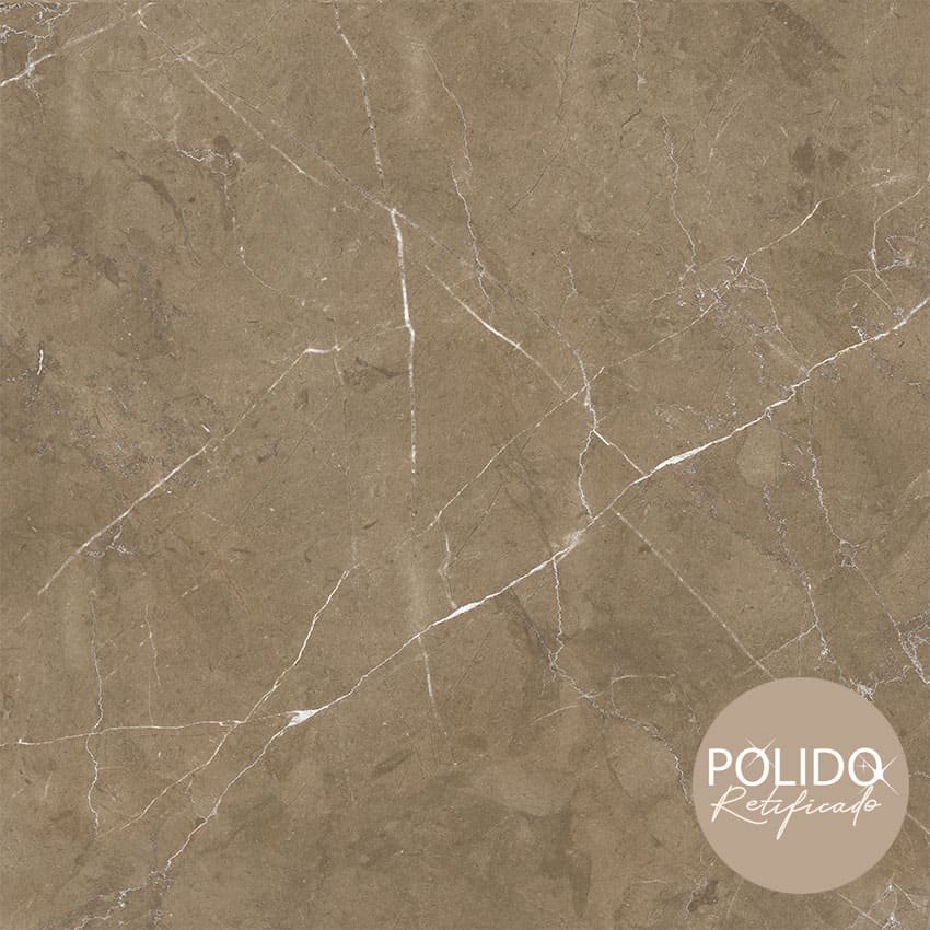 PISO SEMIGRES POLIDO 88X88 SOBERANO BROWN  CERAMICA FORMIGRES - CX 2,32 M²