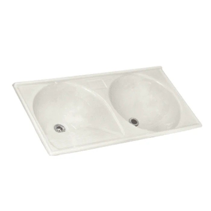 TANQUE BRANCO MARMOFIBRA DUPLO 112X53 - DECORALITA