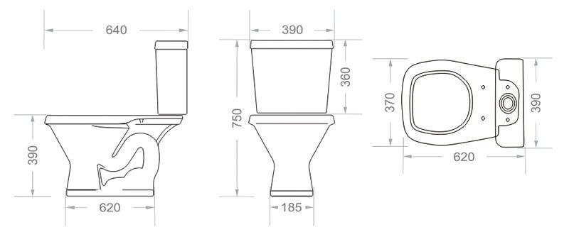 VASO SANITARIO C/ CAIXA ACOPLADA SANTA MARINA VALENTINA BEGE