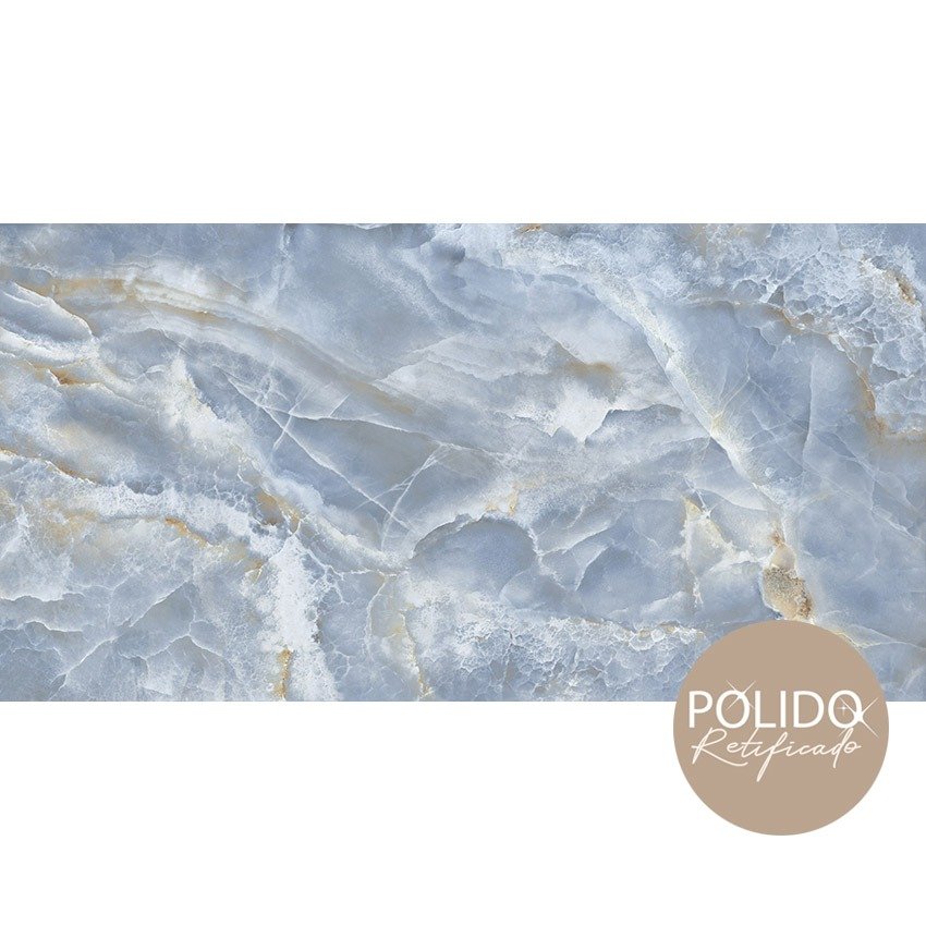 PISO SEMIGRES POLIDO 60X120 GRAN CRISTALO BLUE  CERAMICA FORMIGRES – CX 2,16M²