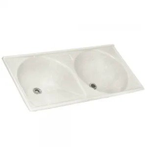 TANQUE BRANCO MARMOFIBRA DUPLO 120X60 - DECORALITA